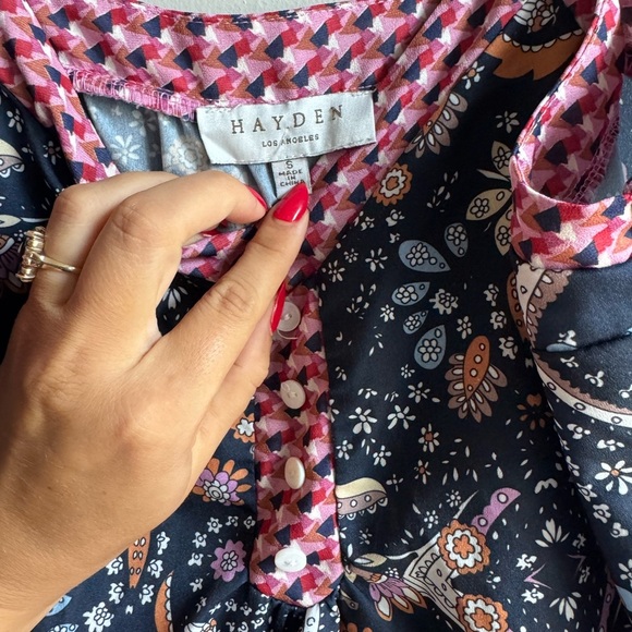 Hayden Boho Navy and Pink Cami Tank Top - Picture 3 of 5